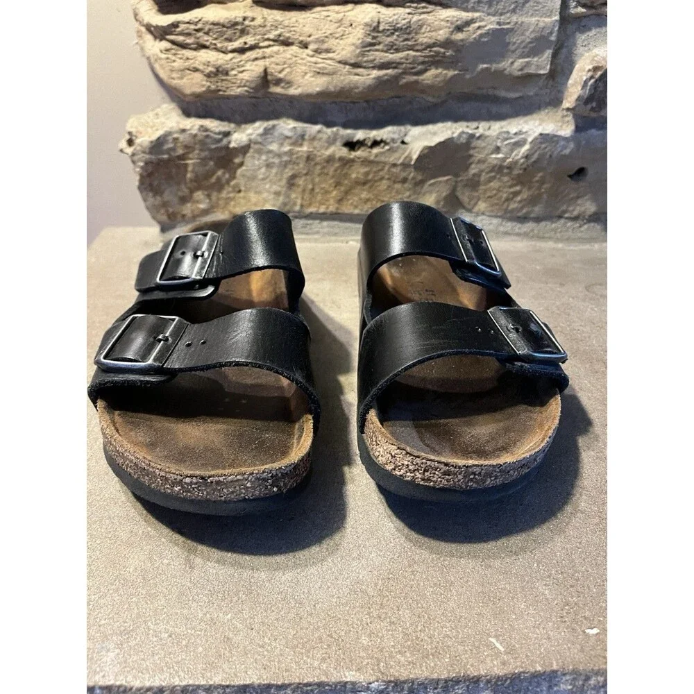 Birkenstock Arizona - Double Buckle Black Oiled Leather EU 41 (Unisex W 10 M 8) - Picture 2 of 9